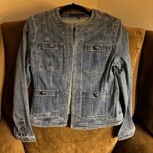 White House Black Market Limited Edition Embellished Denim Jacket Size 6 - NWOT
